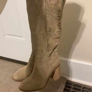 Tan knee high boots